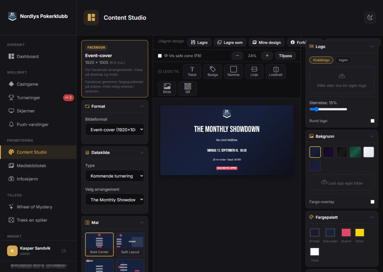 Klubbadmin: Content Studio